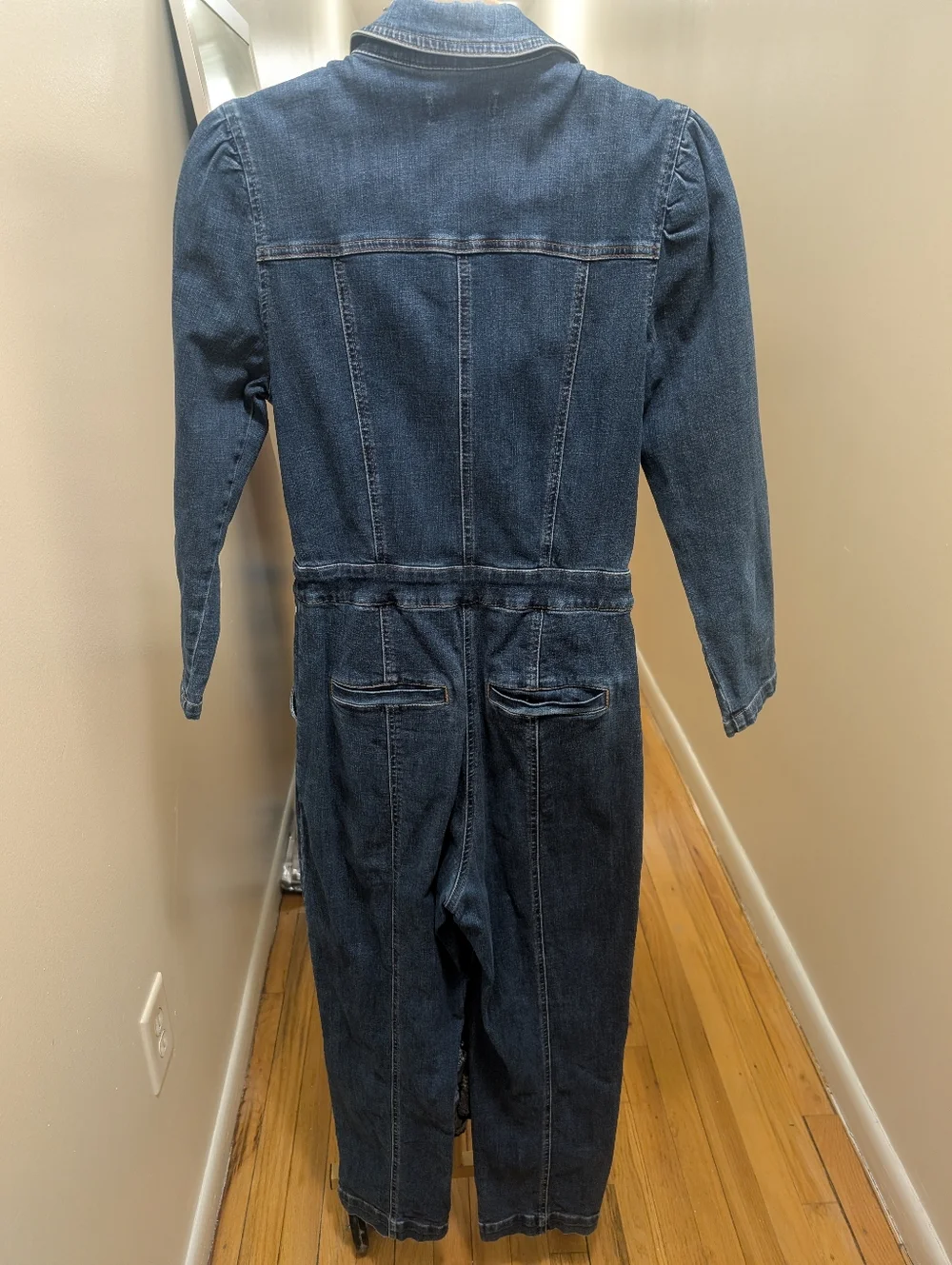Madewell Denim Jumpsuit Puff Sleeve Size 6 - Picture 6 of 8